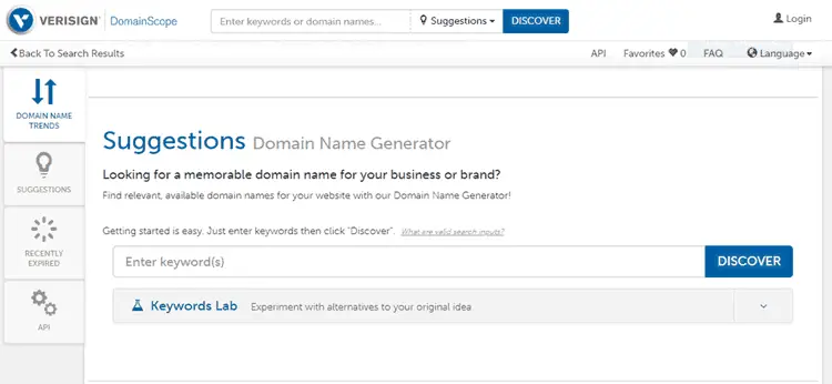 domain name suggestion tool