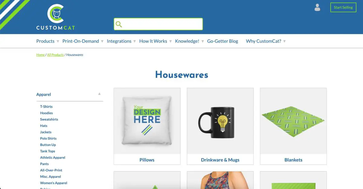 customcat-print-on-demand-product-list