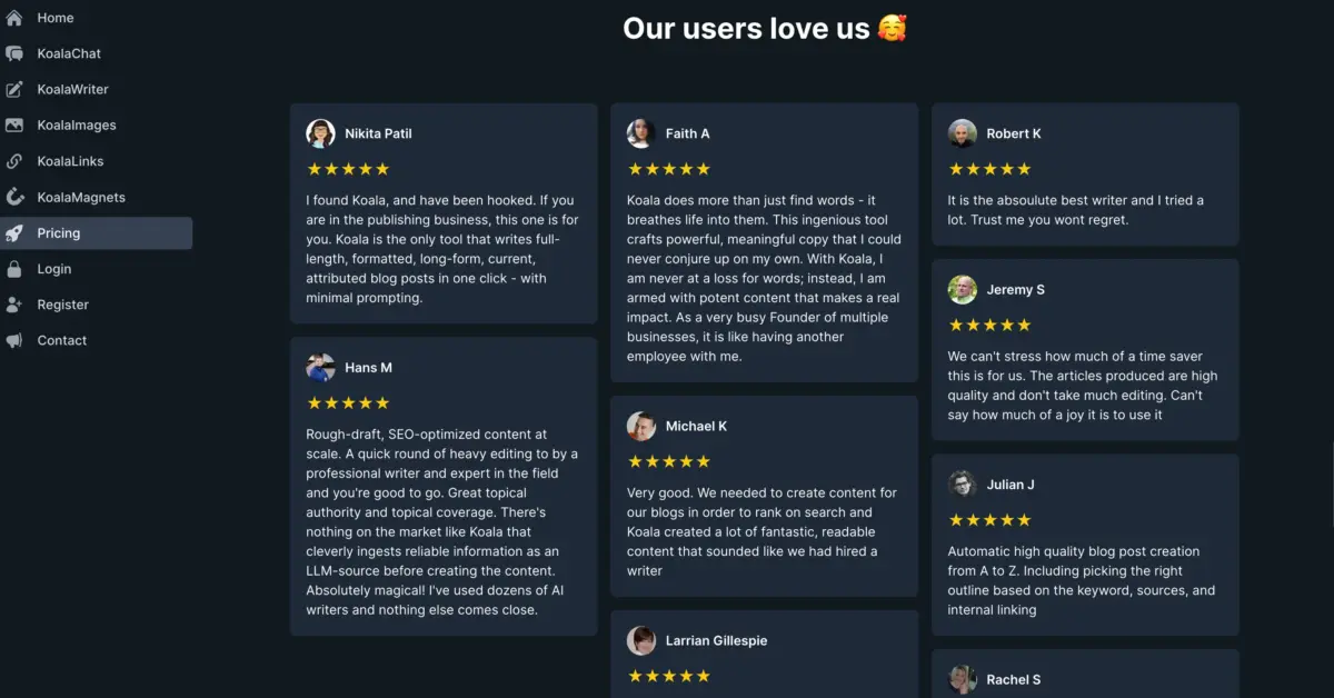 KoalaWriter - User Reviews