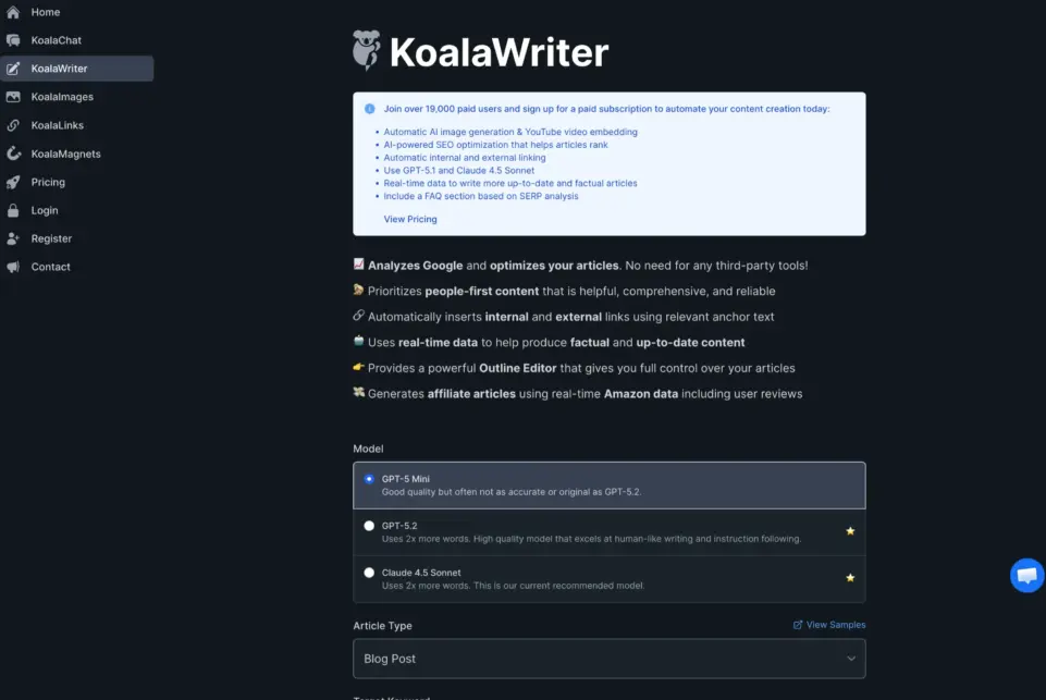 What Does KoalaWriter Offer?