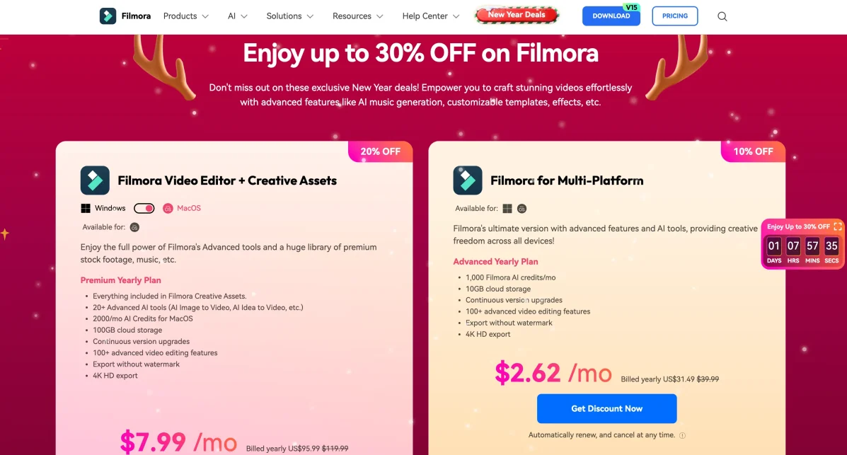 Filmora Pricing Deals