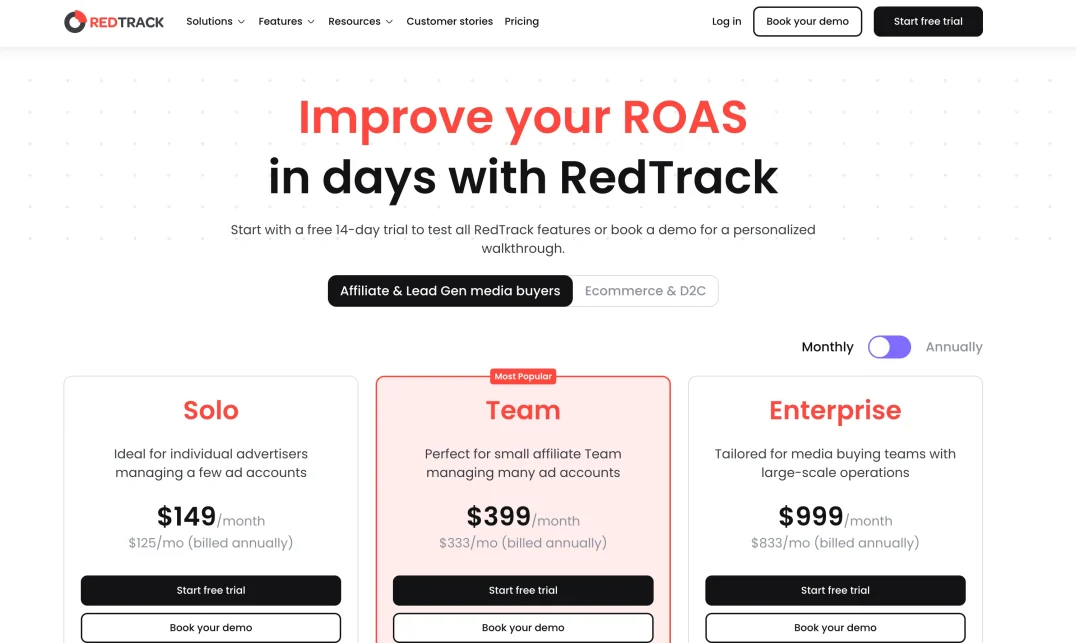 RedTrack Pricing Plans