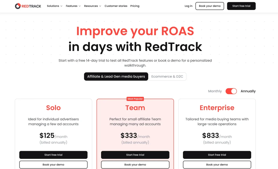 RedTrack Pricing Plans