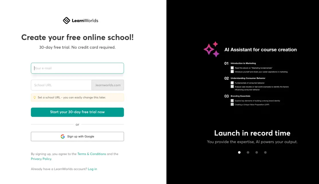 Start Your Free Trial - LearnWorld