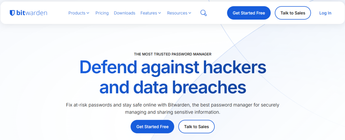 Bitwarden-homepage