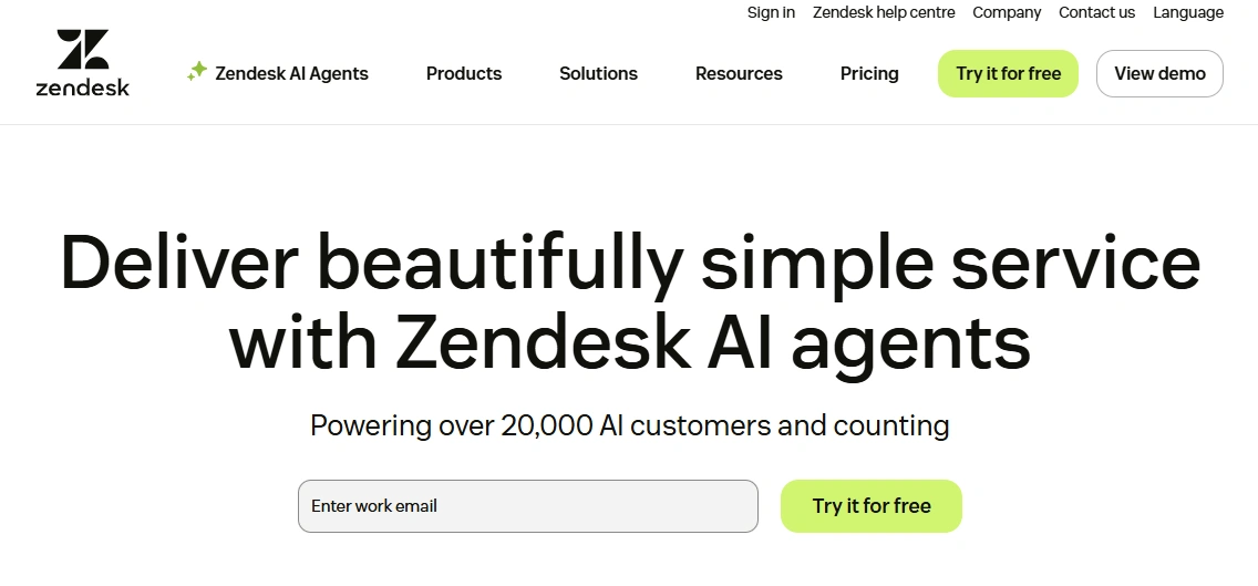 Zendesk-homepage