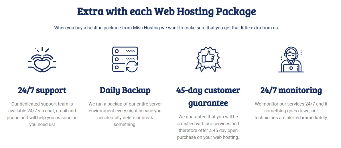 Key Miss Hosting Features