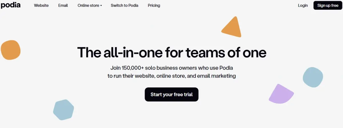 Podia 优惠券代码-podia-homepage