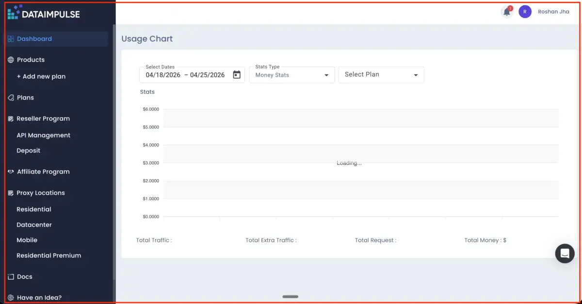 DataImpulse Dashboard