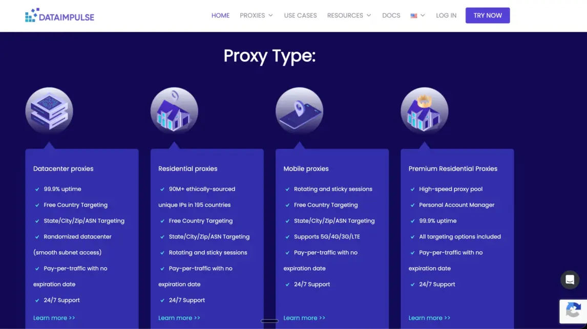DataImpulse Proxy Types
