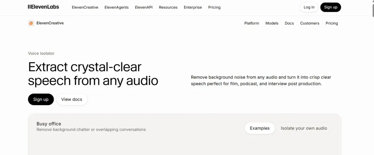 ElevenLabs Voice Isolator