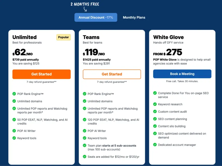 PageOptimizer Pro Pricing