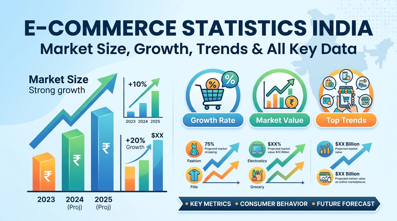 E-Commerce Statistics India: Market Size, Growth, Trends & All Key Data