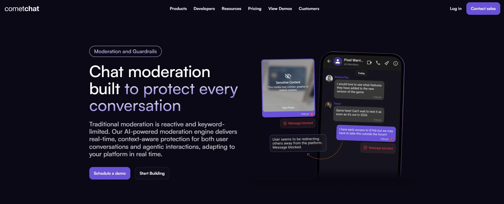 cometchat ai content moderation