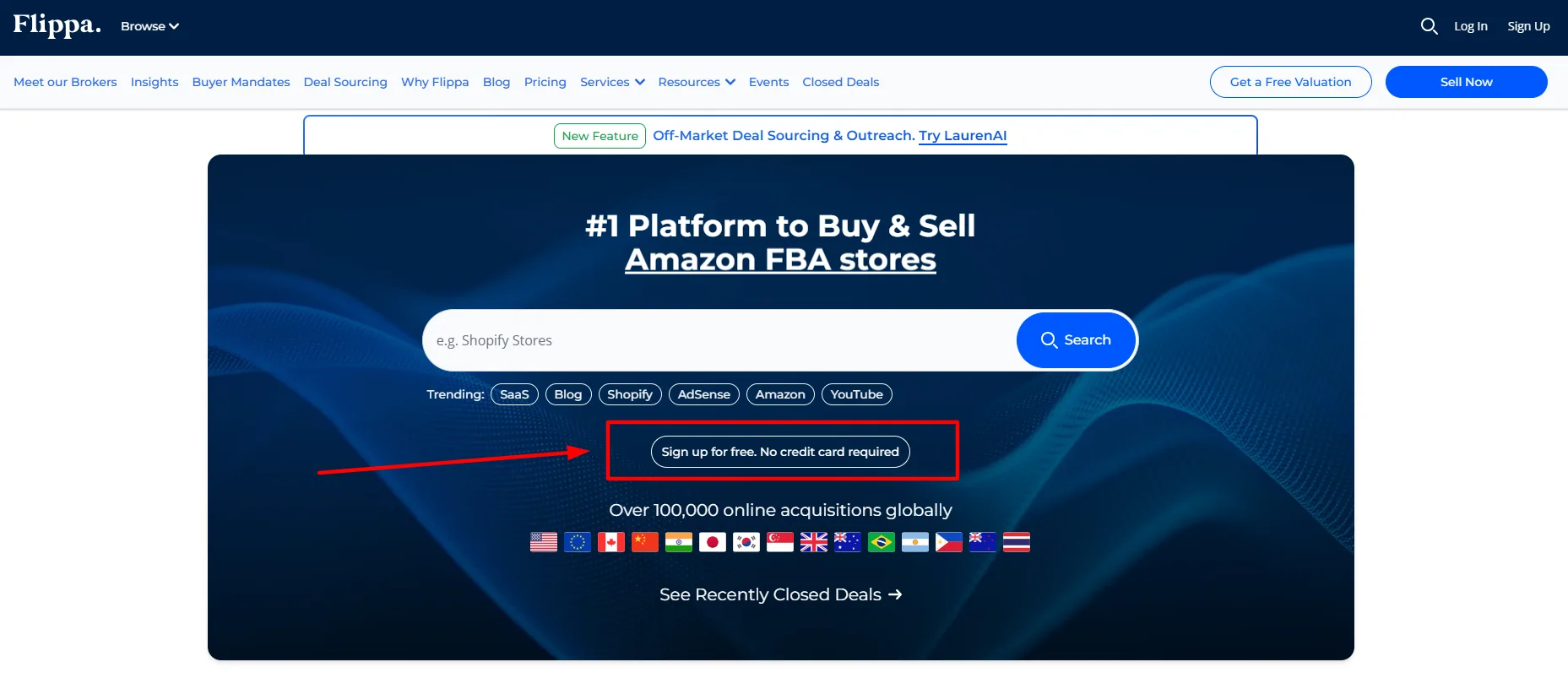 Flippa signup step 1