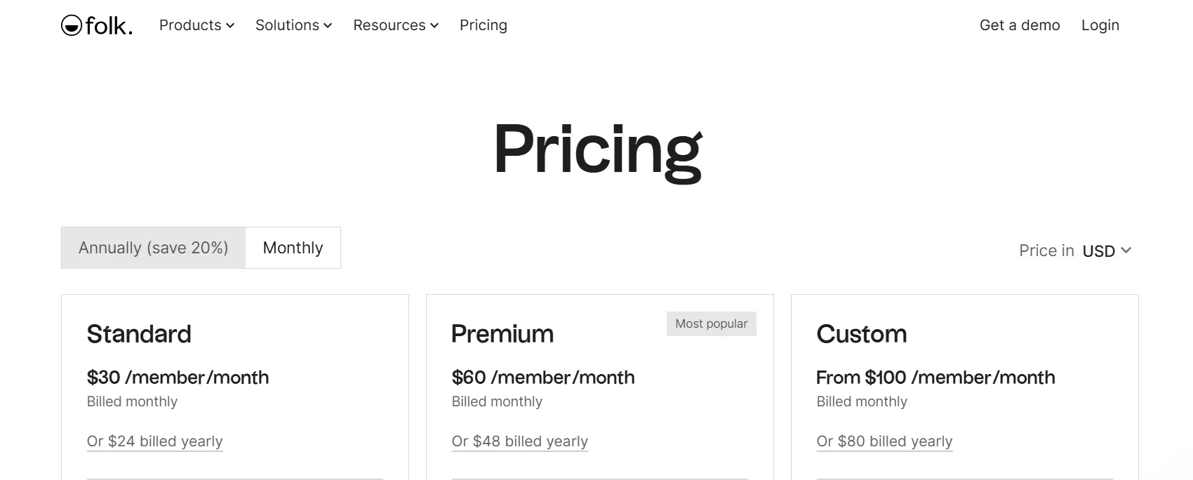 Folk CRM Pricing