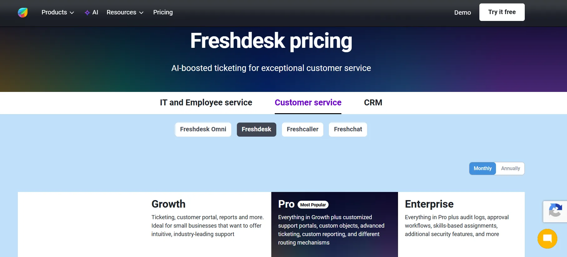 Freshdesk pricing