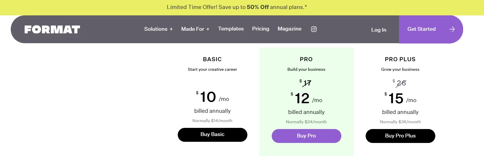Format Pricing