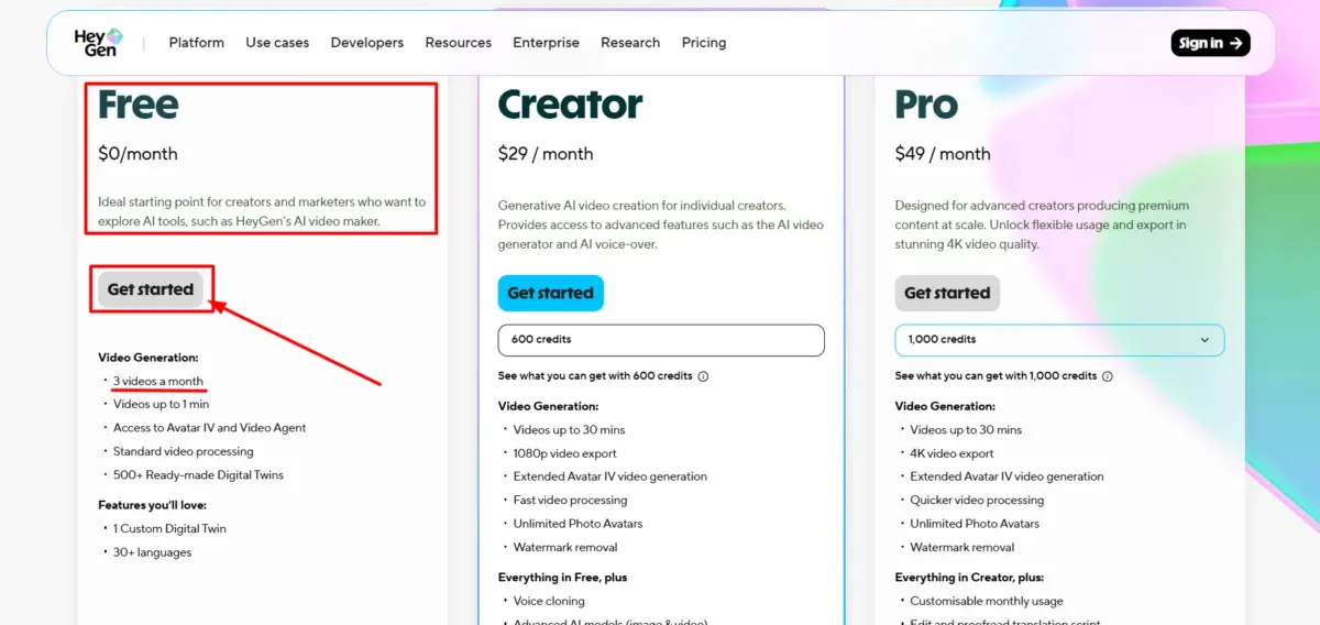 HeyGen Signup for free
