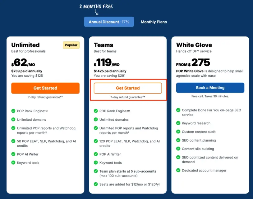 Start with Selected PageOptimizer Pro Pricing Plan