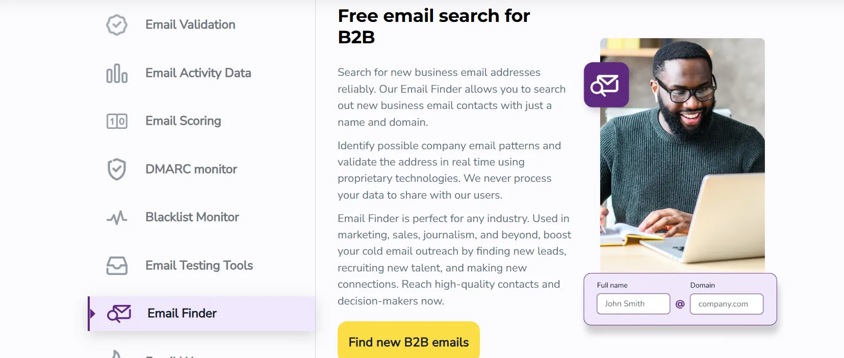 zerobounce email finder feature