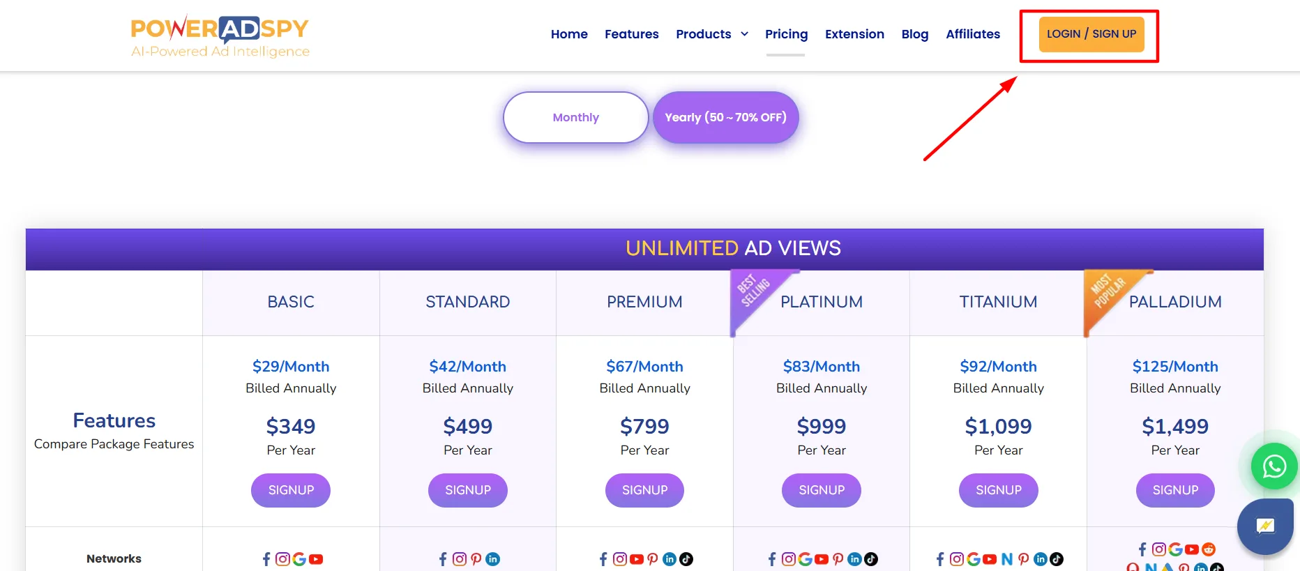Poweradspy login step 3