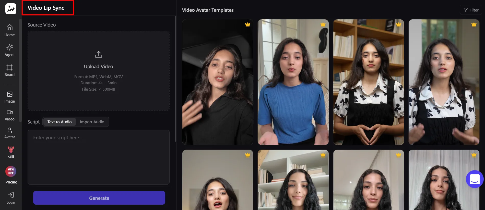 Topview AI Lip sync feature