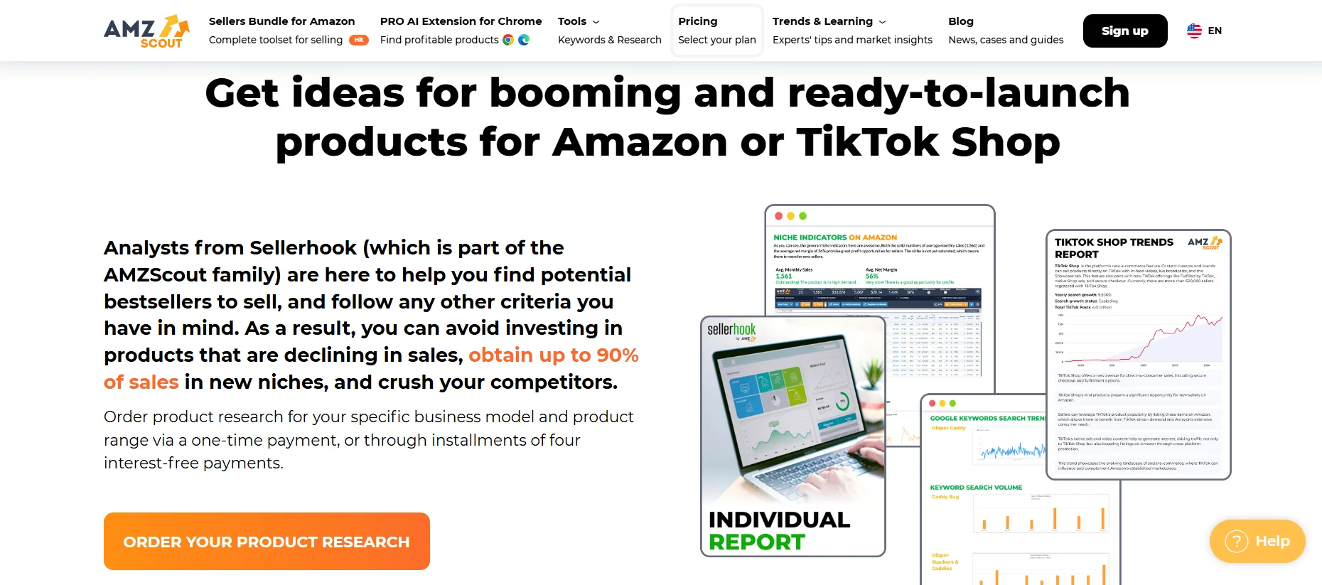 Amzscout product research feature