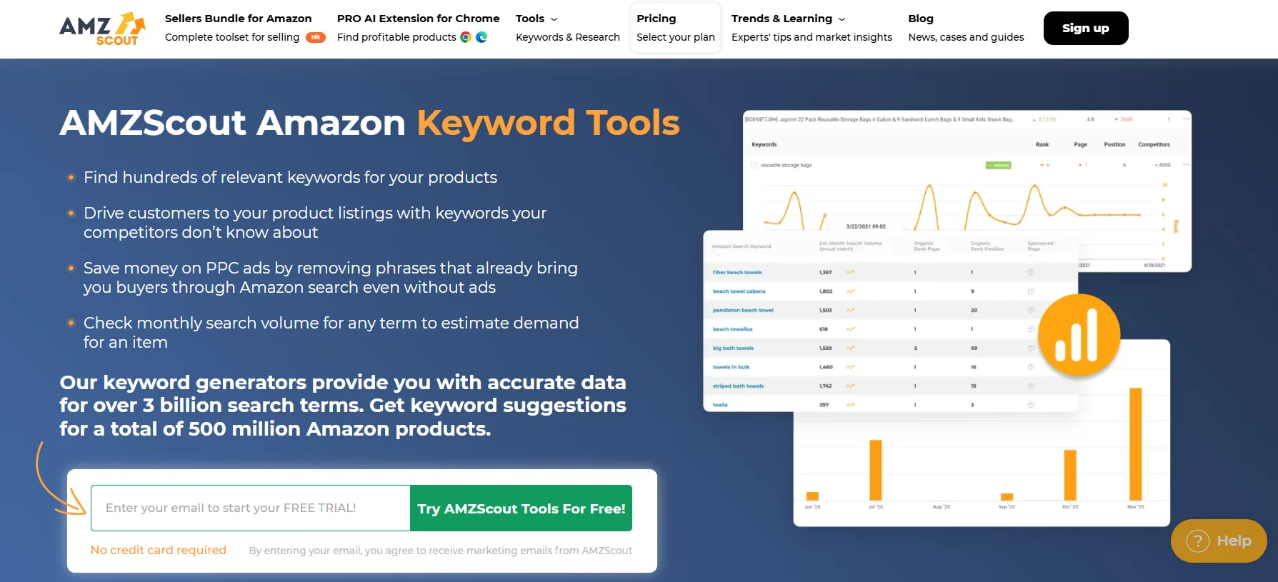 AMZScout keyword research feature