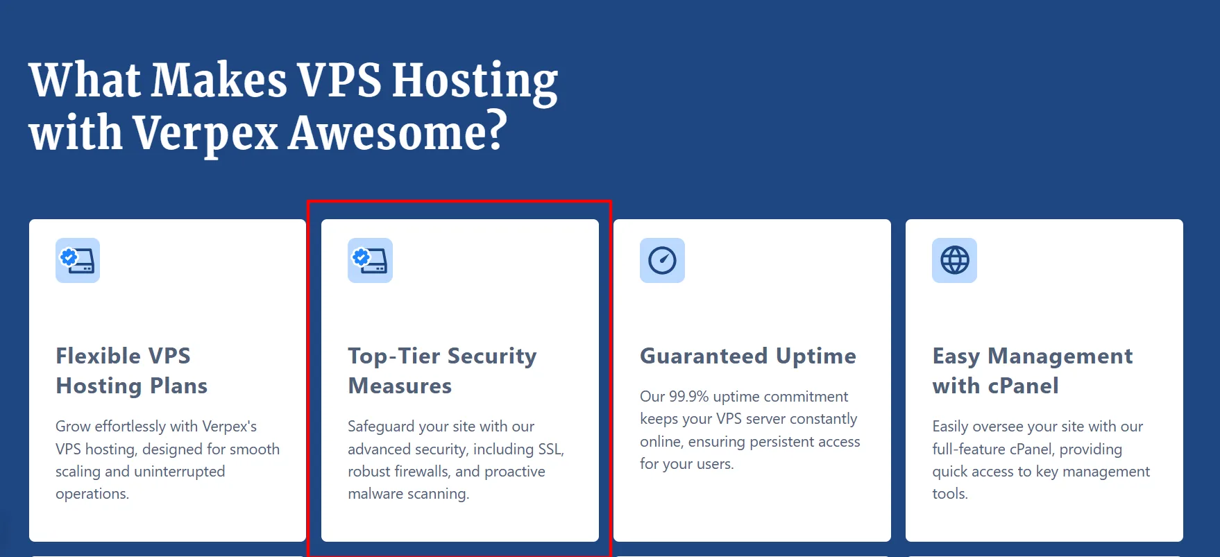 Verpex Security Feature