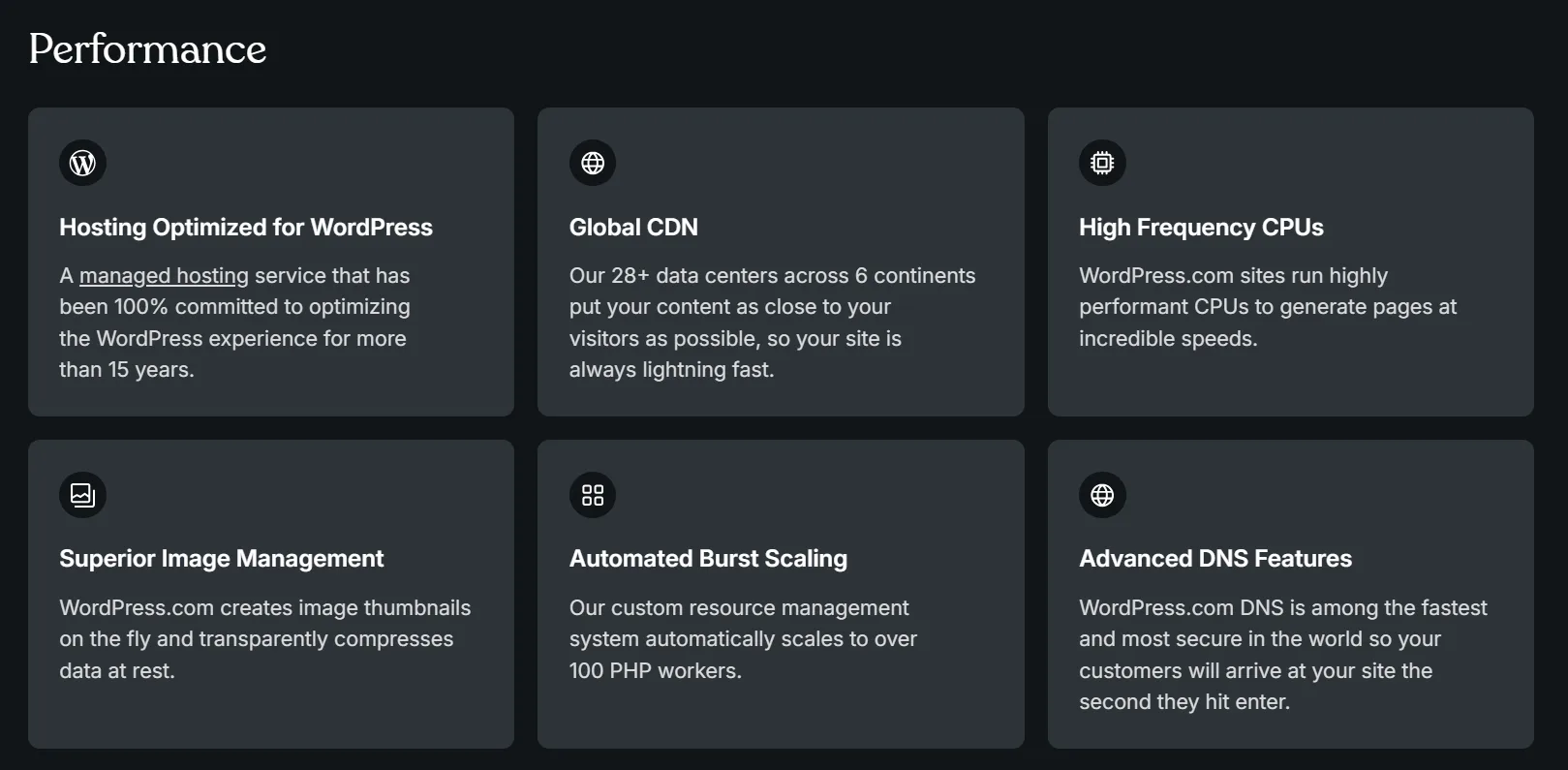 Wordpress performance feature