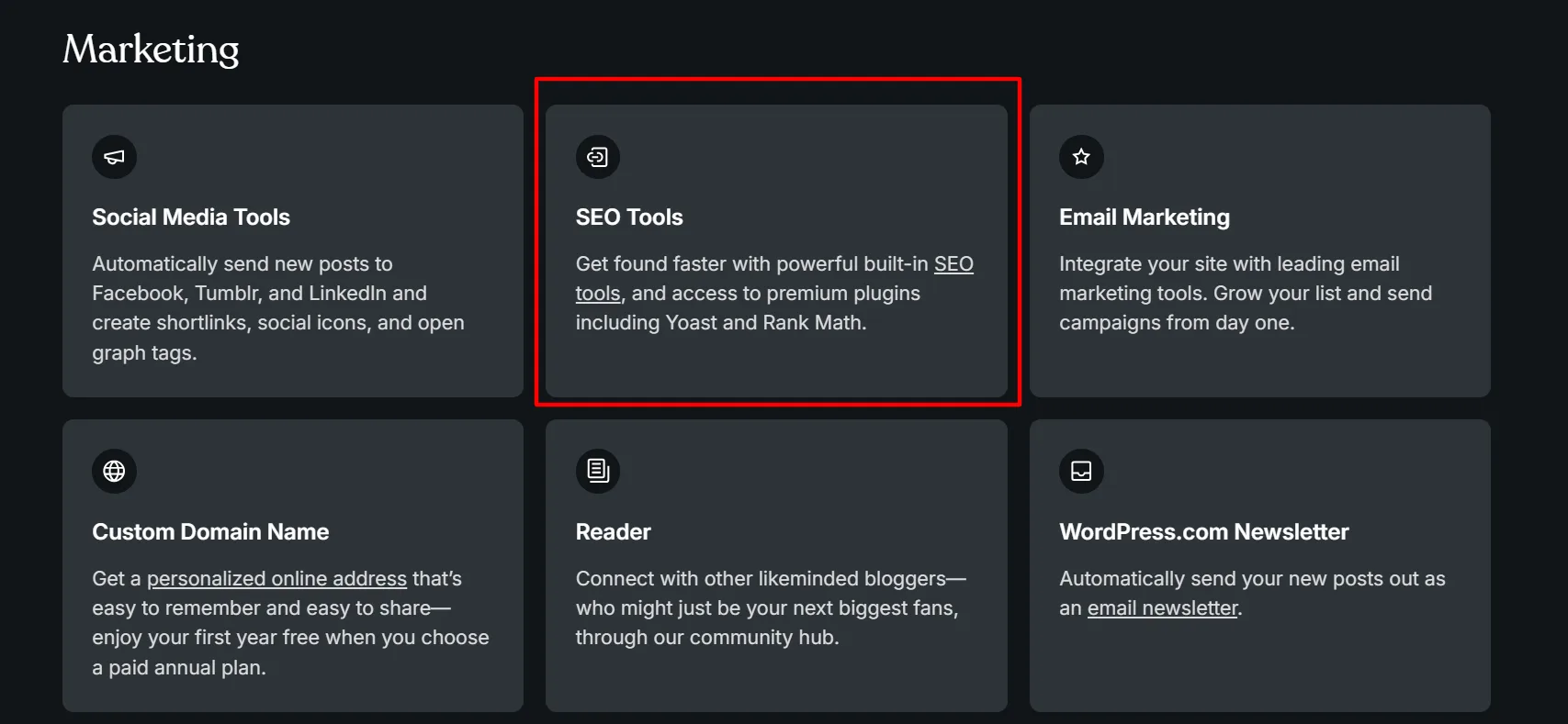 Wordpress seo feature