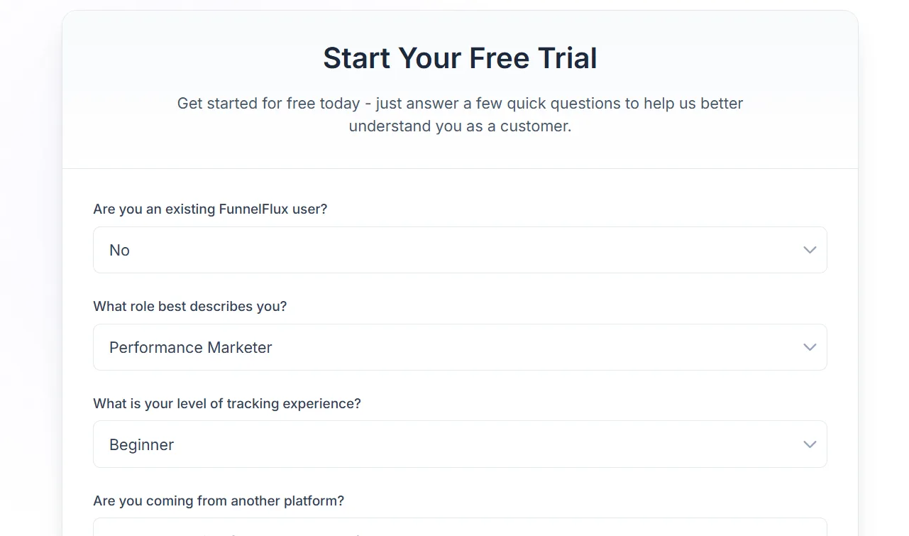 FunnelFluc Login step 2