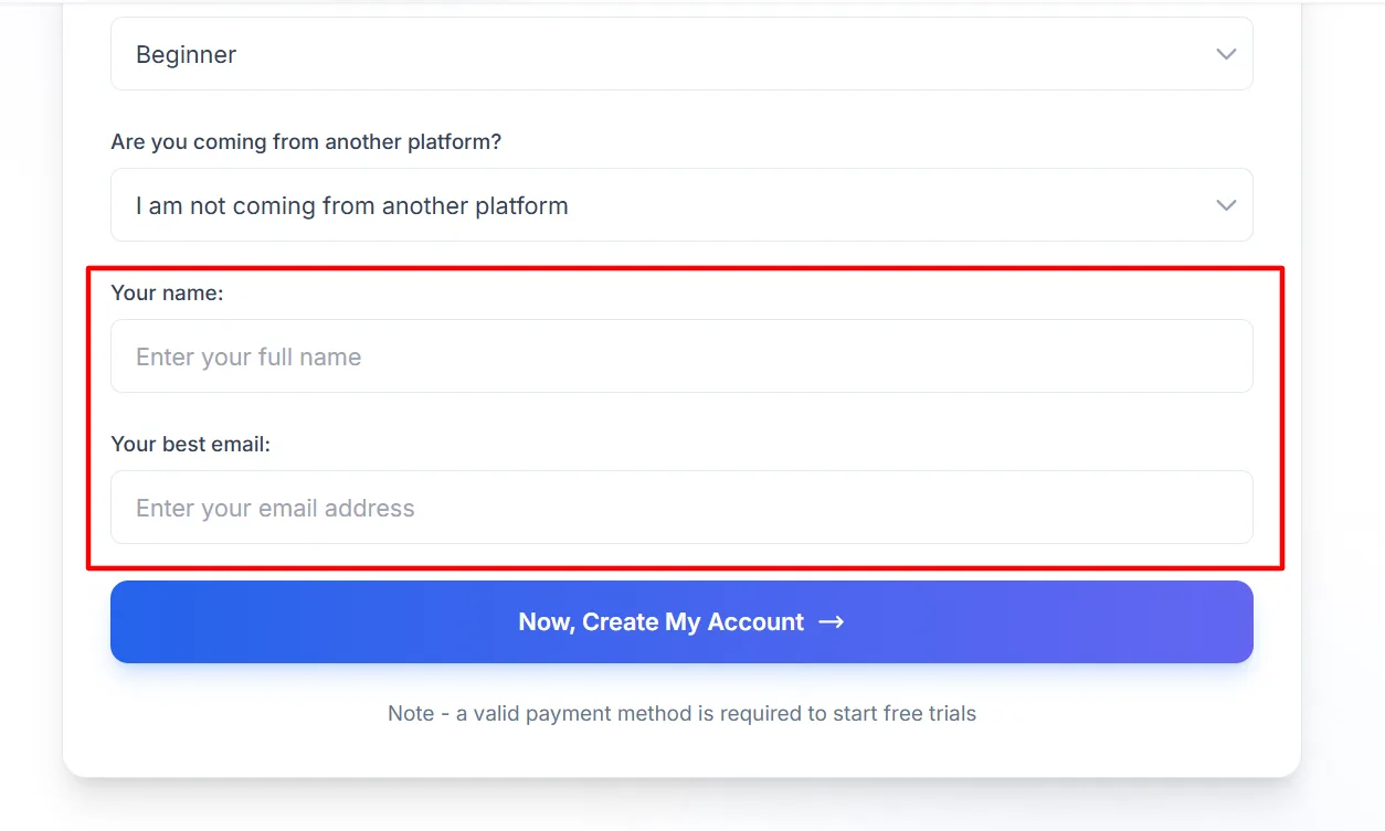 FunnelFlux login stepn 3