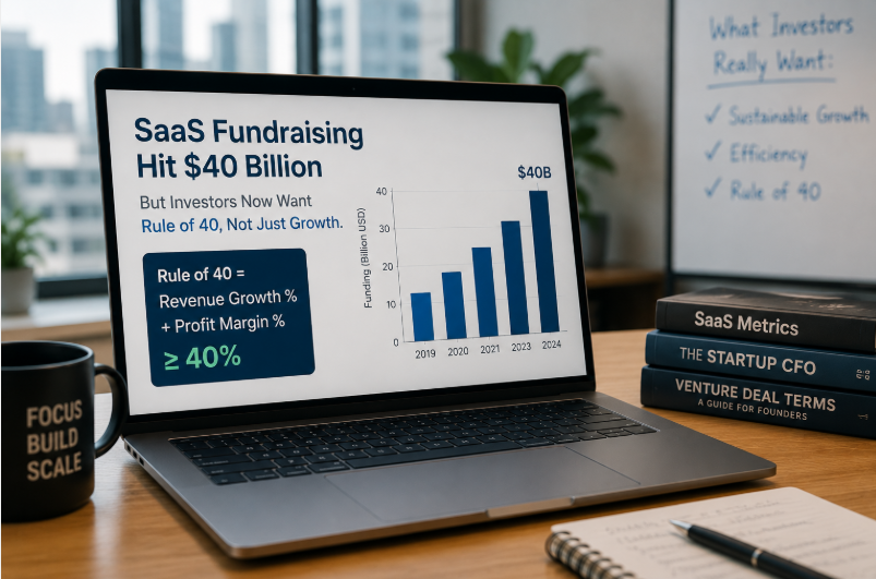 SaaS Fundraising Hit $40 Billion in 2025 — But Investors Now Want Rule of 40, Not Just Growth