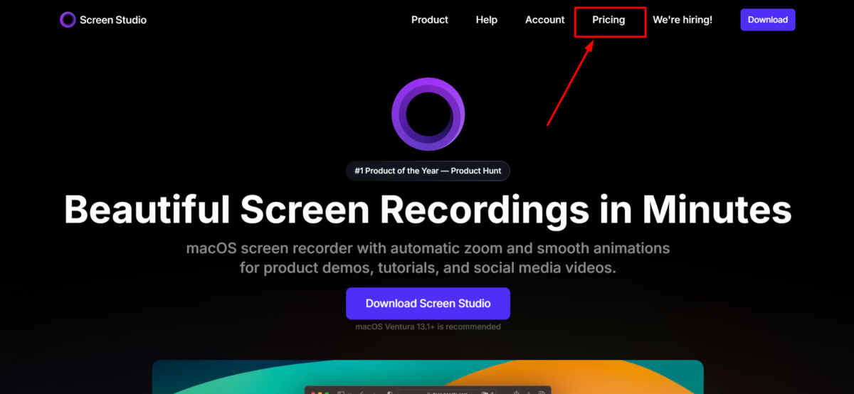 Screen Studio login step 2