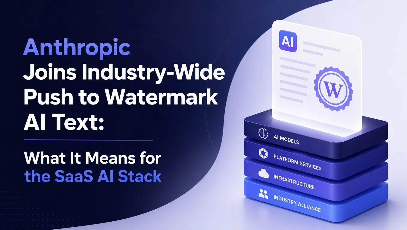Anthropic Joins Industry-Wide Push to Watermark AI Text: What It Means for the SaaS AI Stack