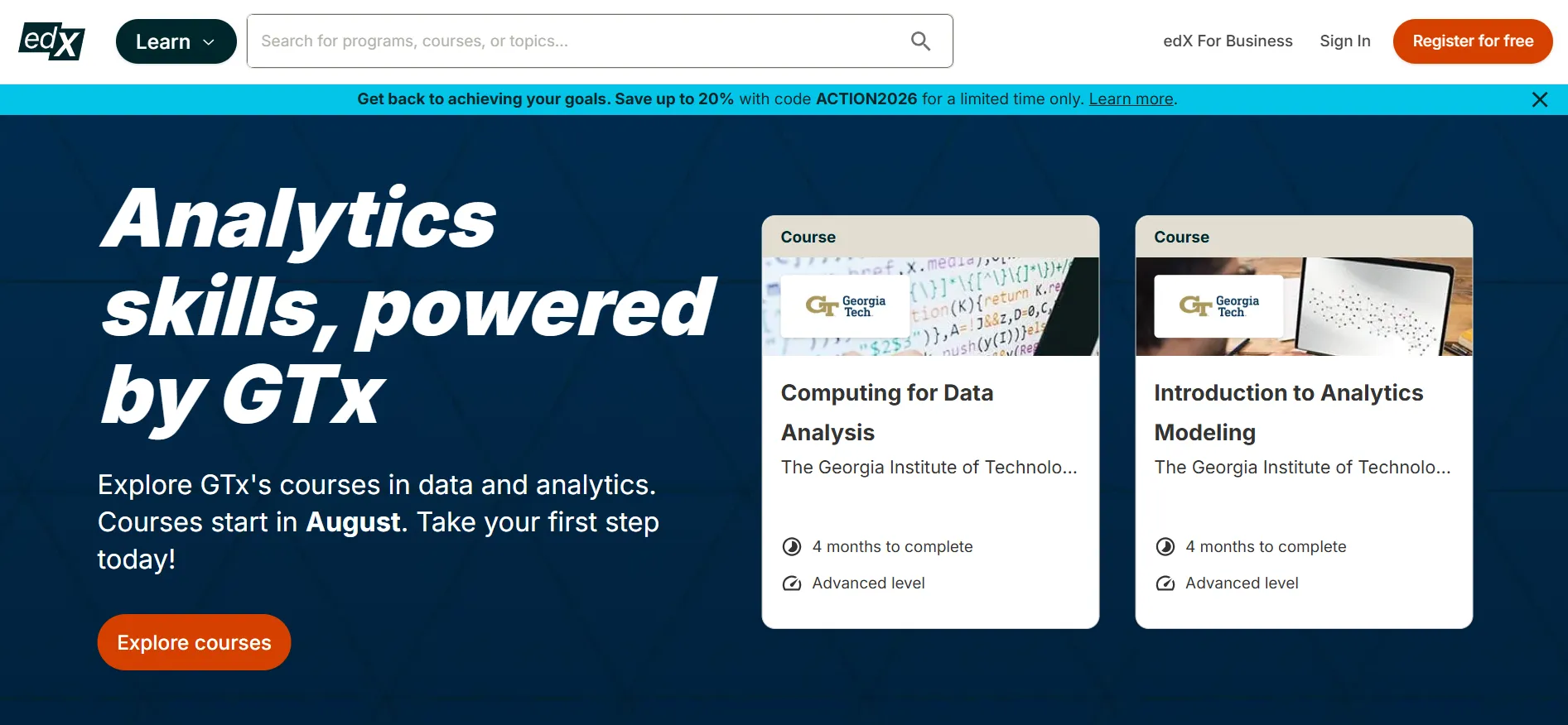 edX login step 1