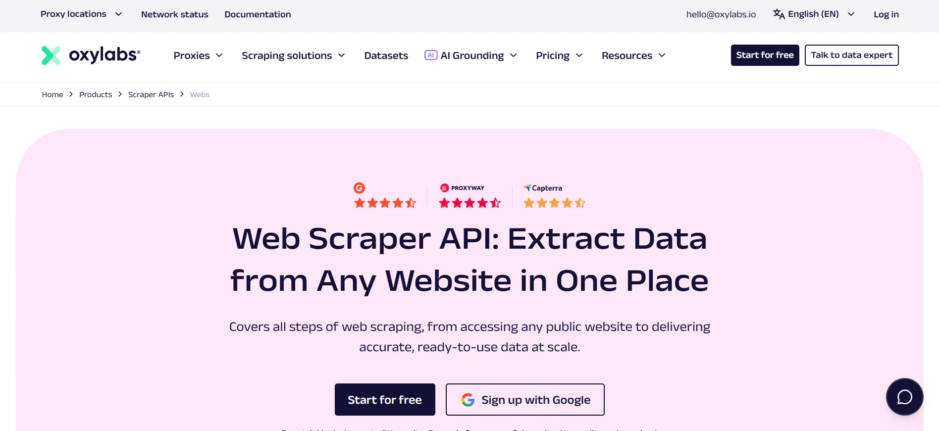 oxylabs scraper API