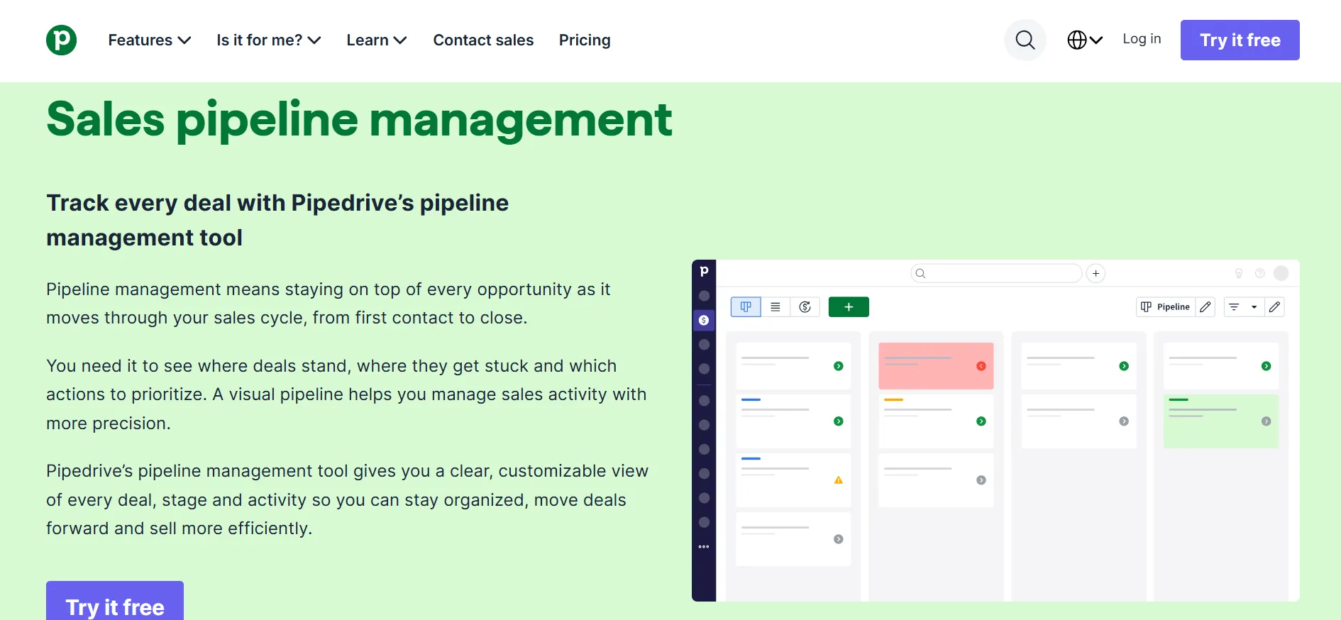 Pipedrive pipeline management