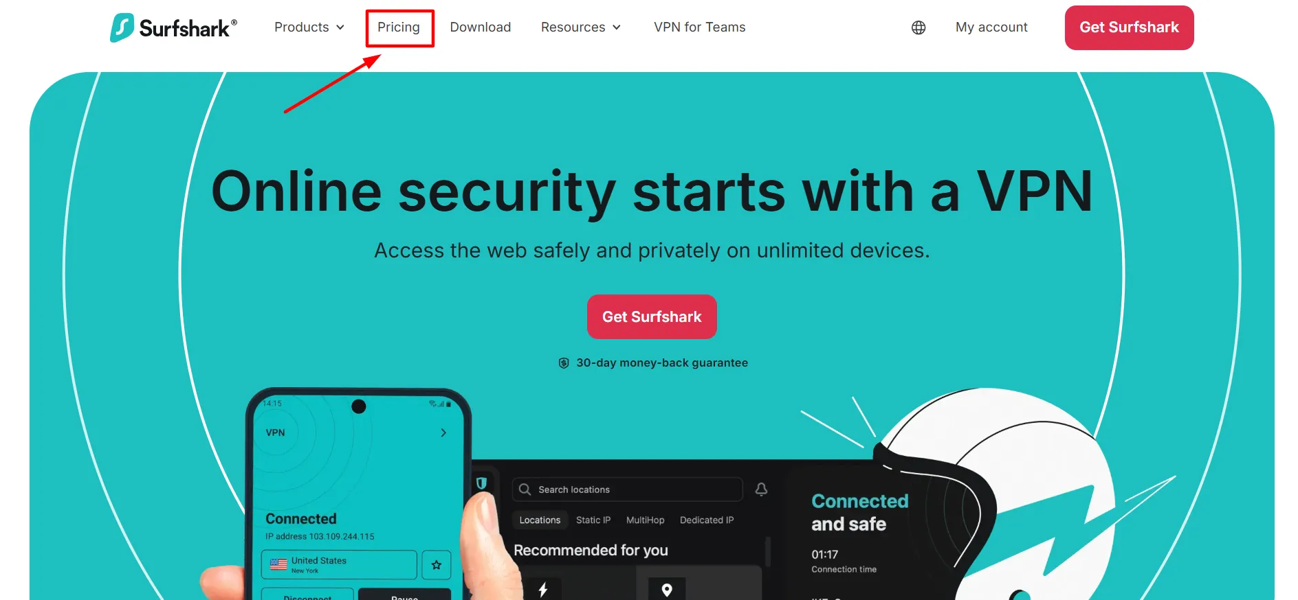 surfshark login step 1