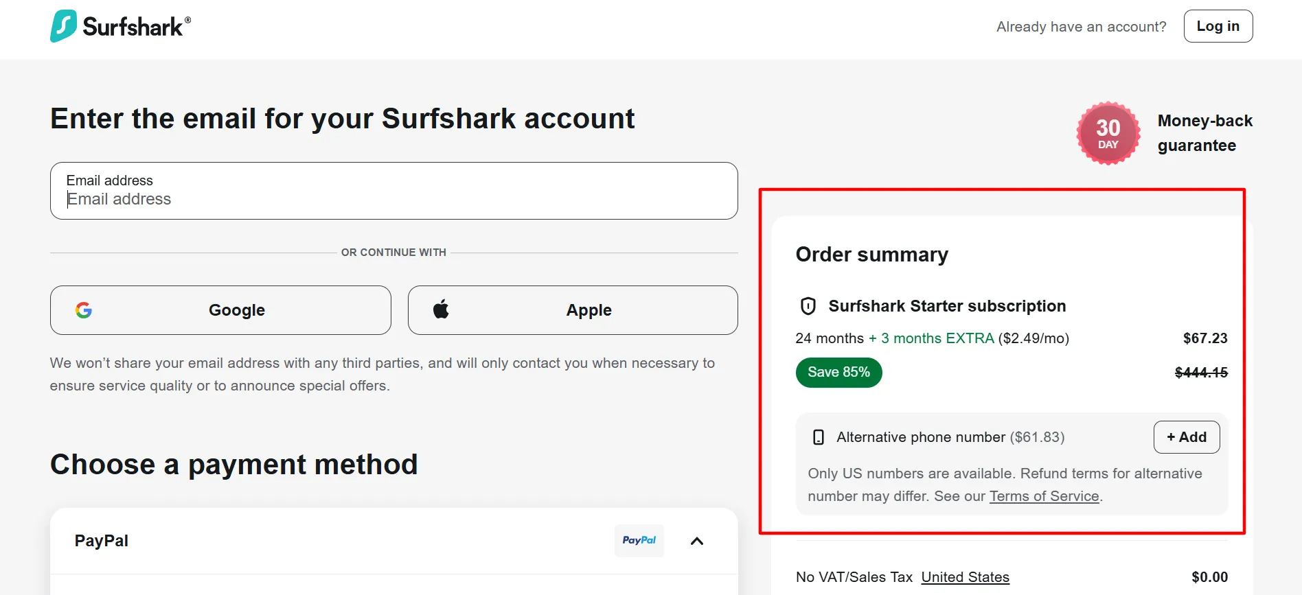 Surfshark login step 4