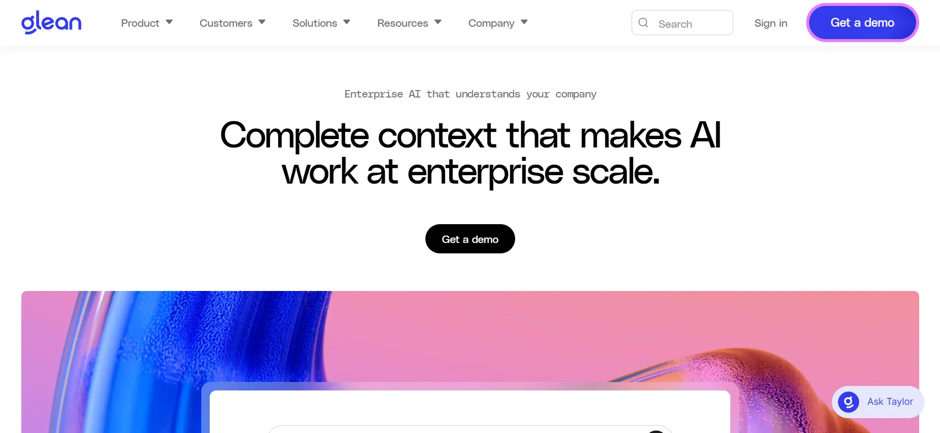 Glean for enterprise search and internal answers