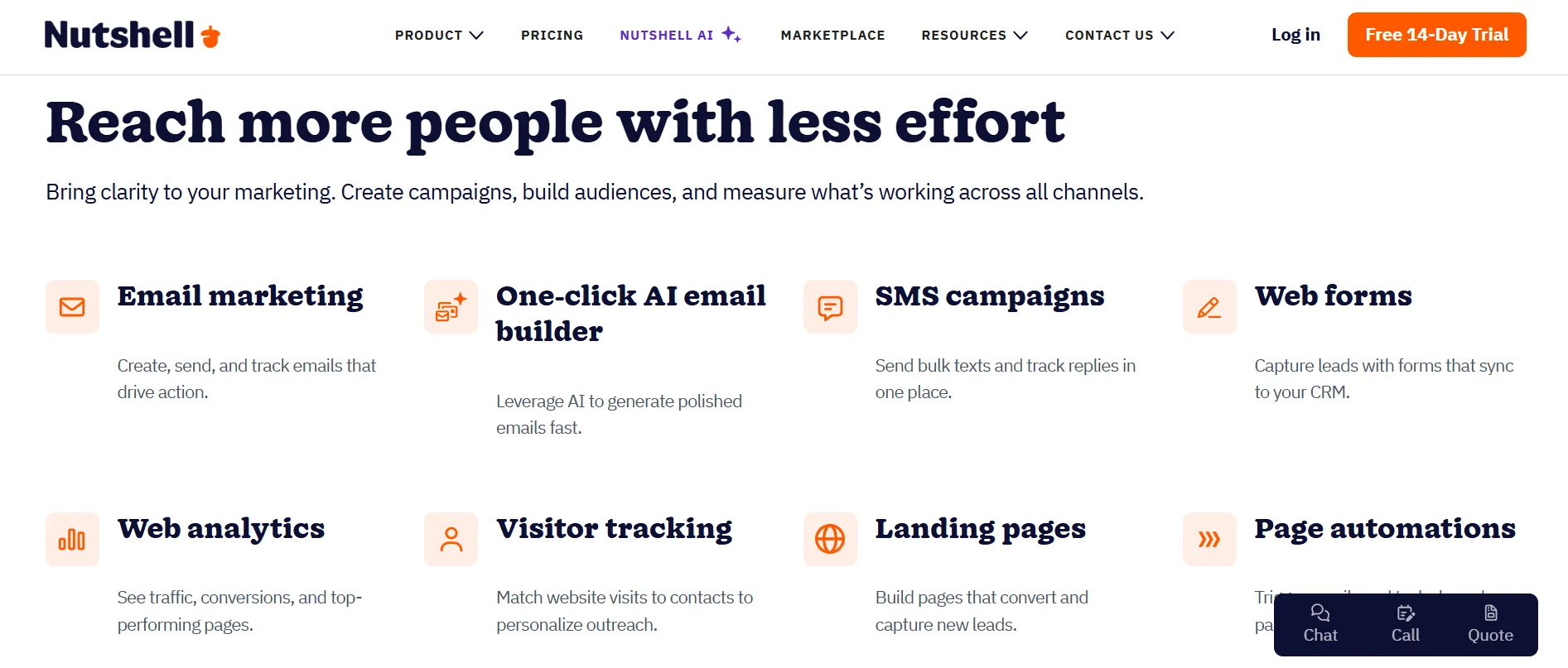 Nutshell Marketing tools