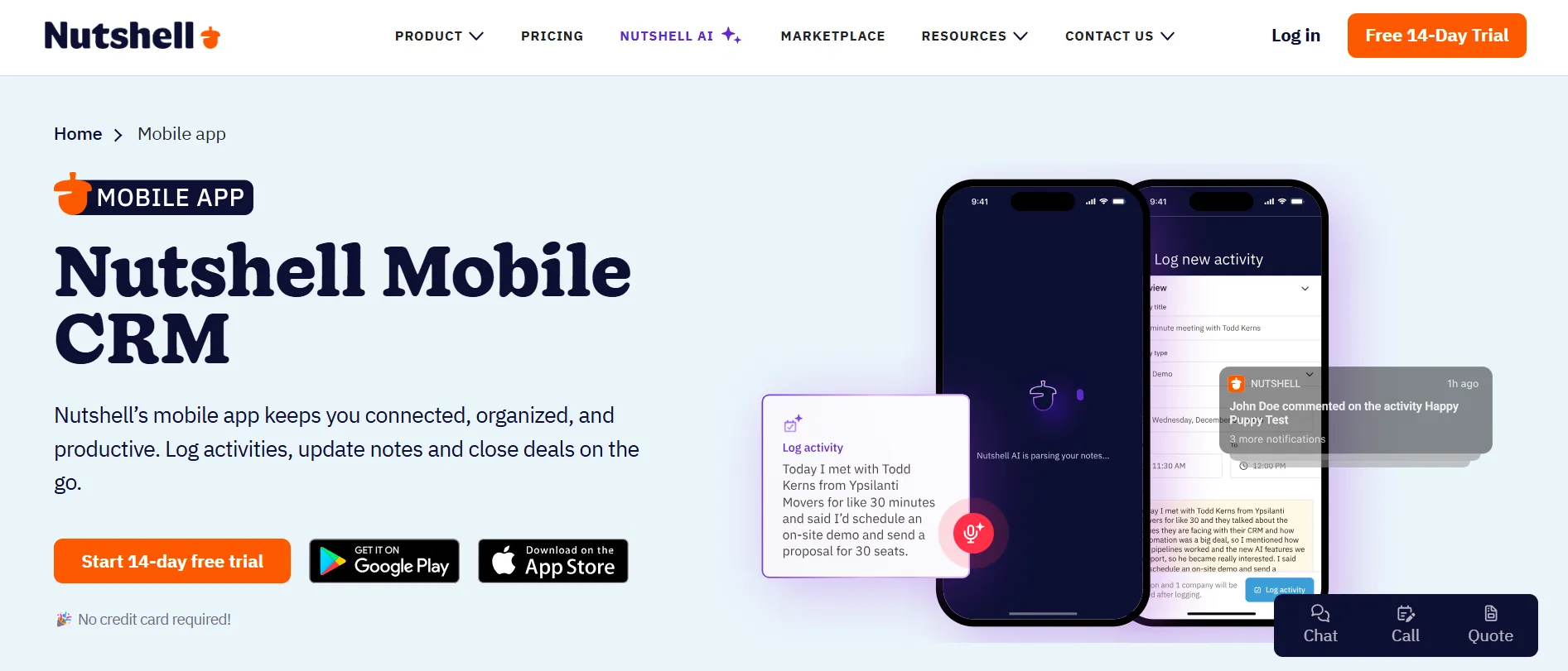 Nutshell Mobile App