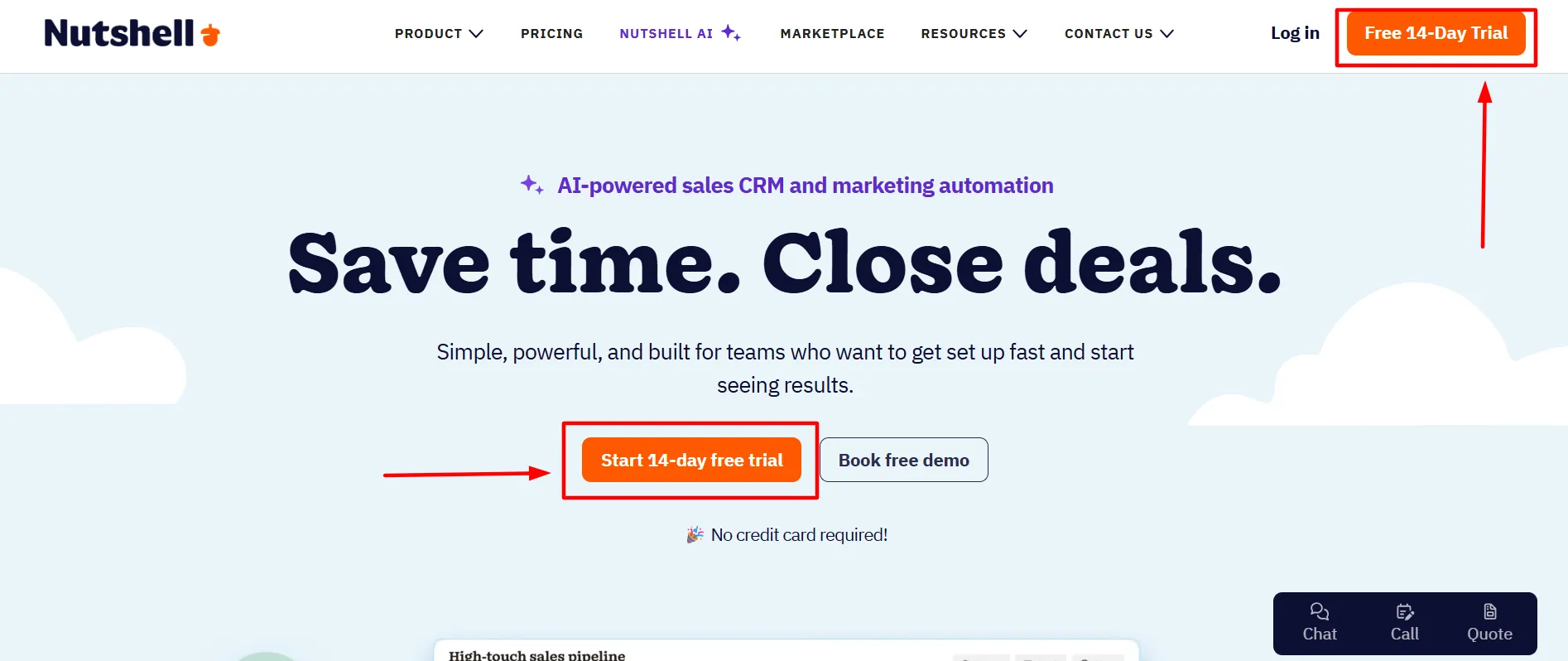 Sigining for nutshell free trial