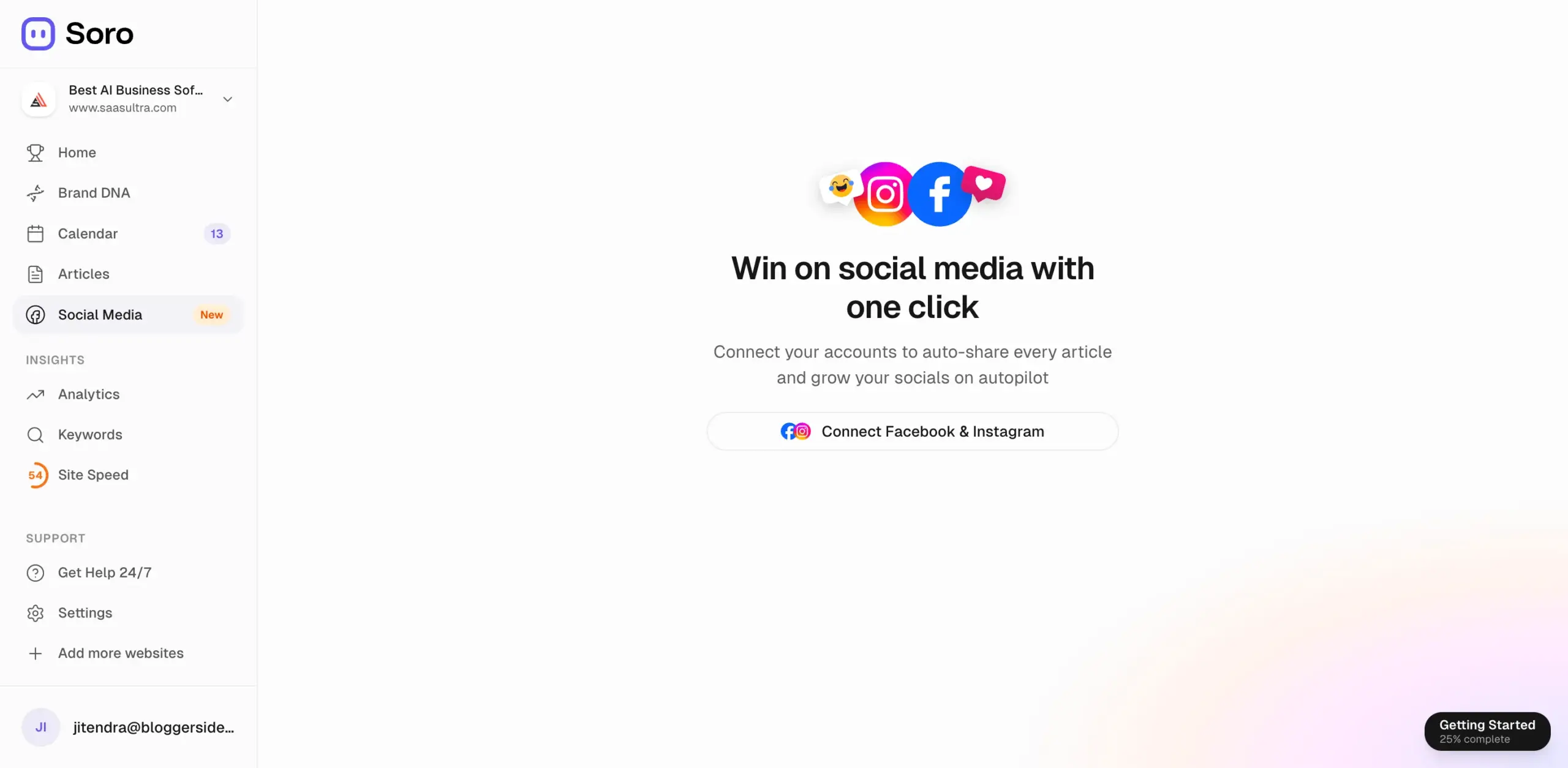 soro blog post dashboard